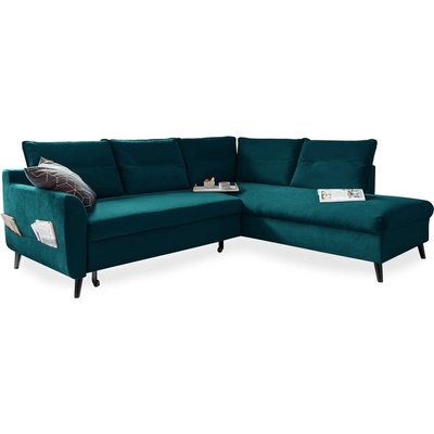 Ъглов разтегателен диван от тюркоазено кадифе L, десен ъгъл Stylish Stan - Miuform (Stylish Stan 2QL-HAEECR OTT10)