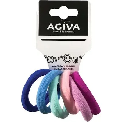 AGIVA Ластик за коса Agiva Professional, 4см, Многоцветен, 5бр (942020-2)