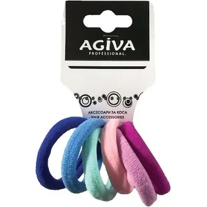 AGIVA Ластик за коса Agiva Professional, 4см, Многоцветен, 5бр (942020-2)