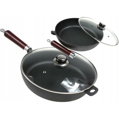 Tradiční litinová pánev 30cm s poklicí KRISBERG KS-2568