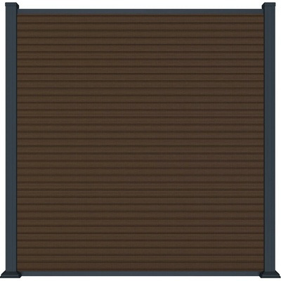 Rojaplast MODERN plotový panel WPC 180x180 cm HORIZONTÁLNÍ i VERTIKÁLNÍ a koncovky - teak