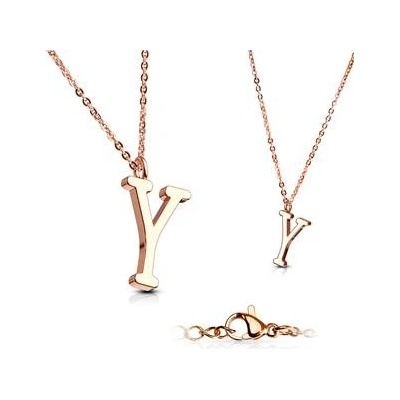 Šperky4U Zlacený ocelový řetízek s přívěškem iniciála OPD0231-Y