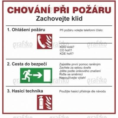 Grafiko | Chování při požáru - Materiál Plast, Rozměr 200x200mm