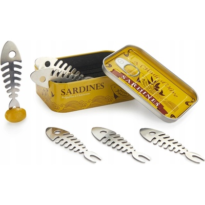 Balvi Sada Vidličky na chuťovky Anchois v kovové krabičce 6 ks