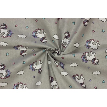 Bavlněné plátno - Dětský vzor jednorožec | unicorn