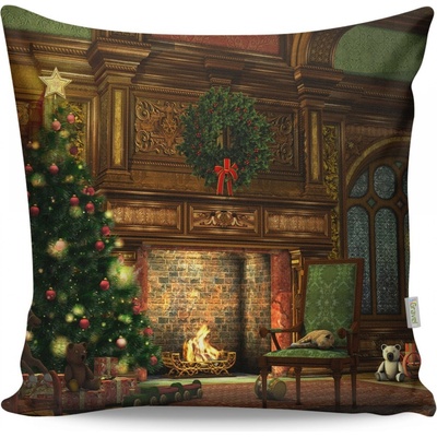 Hanah Home Vánoční vankúš s krbem Vaso 43x43