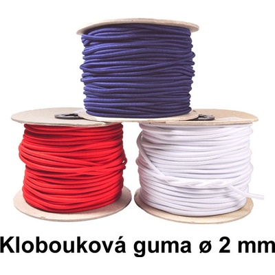 Klobouková guma ø 2 mm, kulatá gumička oděvní, galanterní – Zbozi.Blesk.cz