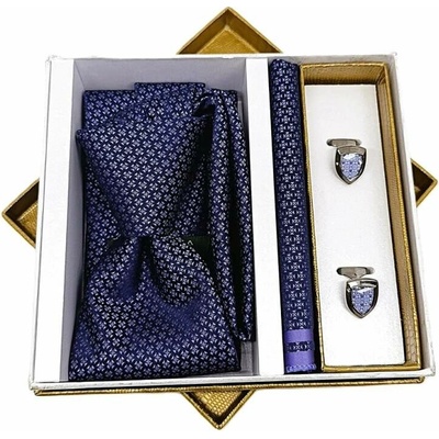 Pánska kravata vreckovka a manžetové gombíky elegantný fialový set do obleku