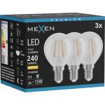 Mexen Vintis 3x LED нажежаема жичка крушка E14, G45, 2W, Топла - 2700K, 240 lm, прозрачна (L156-E14-0227-00x03)