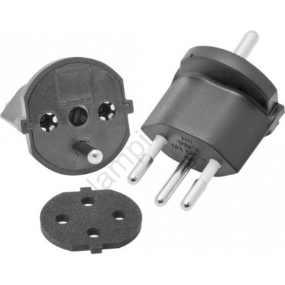 Výrobce po 1 ks Фиксиран адаптер за Швейцария schuko/j 230v ip44 черен (p7000)