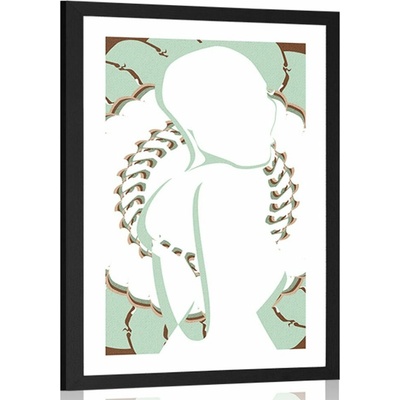 Plakát s paspartou tajemství ženské krásy - 20x30 black