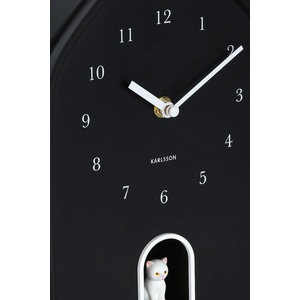 Karlsson Стенен часовник със звук Modern Kitty 29 x 20 cm (KA6100BK)