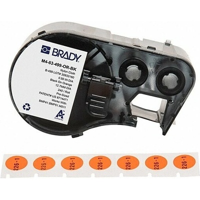 Brady M4-83-499-RD-BK / 170806, 12.70 mm, Nylon, čierna tlač / červený podklad