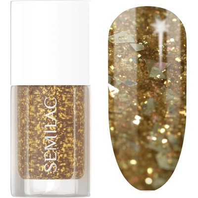 Semilac Glitter Nails třpytivý lak na nehty odstín 042 Flakes of Gold 7 ml