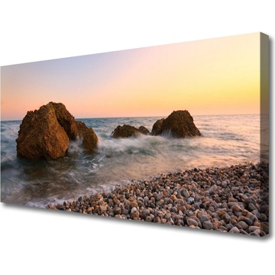 Obraz Canvas Pobrežie more vlny skaly 100x50 cm
