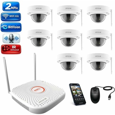 Amiko Wifi 8 kamerový set FullHD 2Mpix Dome 3200K8