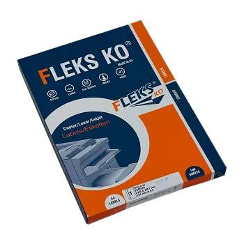 Fleks Ko Етикети Fleks Ko Бели, прави ъгли, 210x297 mm А4, 100 л. 1 етик. /лист рязан гръб