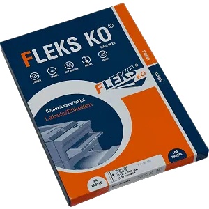 Fleks Ko Етикети Fleks Ko Бели, прави ъгли, 210x297 mm А4, 100 л. 1 етик. /лист рязан гръб