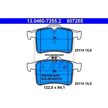 Sada brzdových platničiek kotúčovej brzdy ATE 13.0460-7255.2