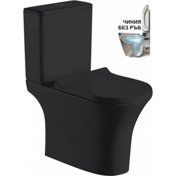 Inter Ceramic Моноблок ICC 7937S MATT BLACK, Inter Ceramic, седалка и капак, порцелан, черен мат, 83x65x37.5см (7937S MATT BLACK)