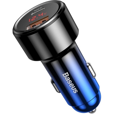 Baseus Dual USB & USB-C QC 4.0 Car Charger 45W CCMLC20C-03- зарядно за кола с USB и USB-C изходи и технология за бързо зареждане (син)