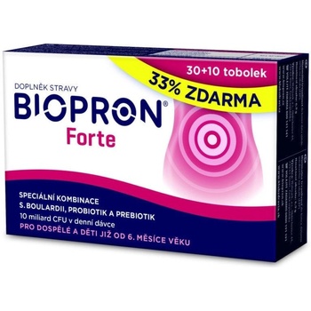 Biopron Forte probiotiká + prebiotiká na cesty alebo pri hnačke 30+10 toboliek