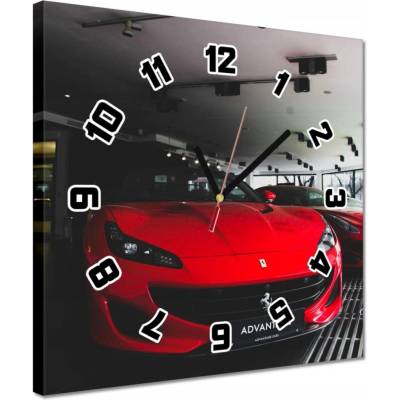 žiadna značka Hodiny 30x30 Auto Ferrari
