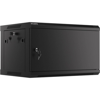Lanberg rack cabinet 19" wall-mount 6U-600x450 for self-assembly with metal door black (flat pack) (WF01-6406-00B)