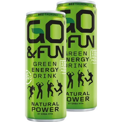 Erba Vita Газирана енергийна напитка Go & Fun 250 мл (опаковка 12 броя)