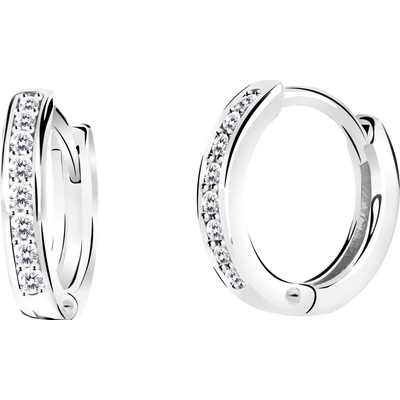 Duppi dětské náušnice s diamantmi z bieleho zlata krúžky briliant zapínanie DU 32139D