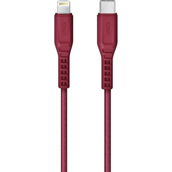 Uniq Кабел Uniq Flex UNIQ-FLEX(CTMFI)-RED, от USB C(м) към Lightning(м), 1.2m, 18W, червен (UNIQ-FLEX(CTMFI)-RED)