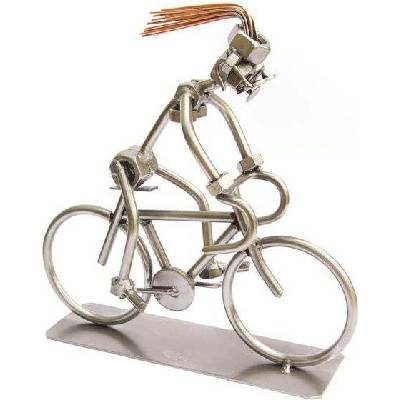 Kovová figurka Cyklistka 19 cm