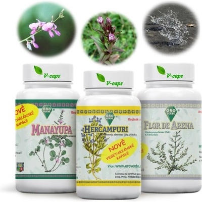 Oro Verde Očistná kúra Manayupa & Hercampuri & Flor de Arena VEGA kapsle 3 x 100 x 350 mg