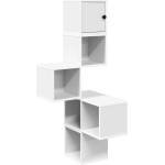vidaXL Стенен ъглов рафт Бяло 48 x 48 x 120 см Инженерна дървесина (8012228)