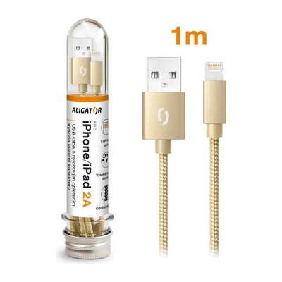 ALIGATOR TUBA 2A nabíjecí kabel Lightning zlatý (DAKT007)