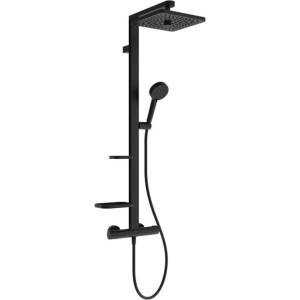 Ideal Standard Ceratherm ALU+ - Душ комплект с термостат, 26x26 см, 2 струи, копринено черно BE210XG (BE210XG)