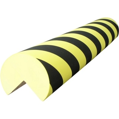 Pěnový ochranný samolepicí rohový profil SoftBumpers, tvar ''kruh'' – 1000 × pr.100 mm, žluto-černá