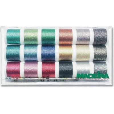 Vyšívací nitě PES Madeira Metallic box (18x200m)