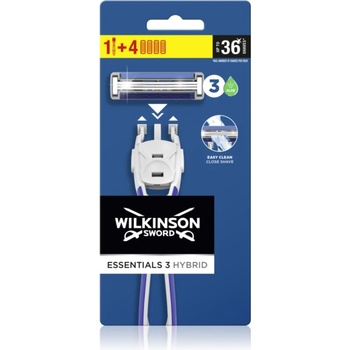 Image 1 of Wilkinson Sword Essentials 3 Hybrid самобръсначка + резервни остриета 4 бр