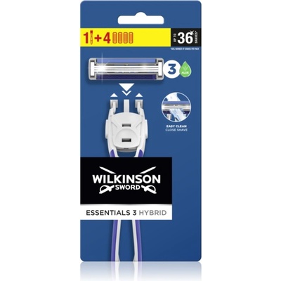 Wilkinson Sword Essentials 3 Hybrid самобръсначка + резервни глави