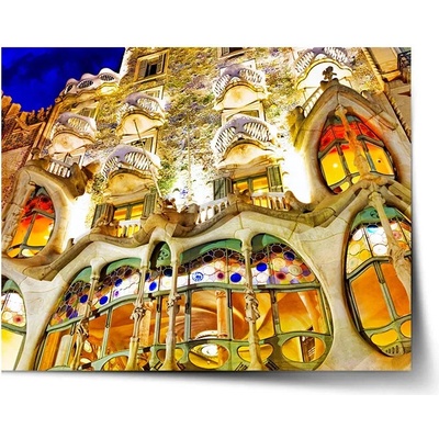 Sablio Plagát Barcelona Gaudi Casa Batllo 1 - 90x60 cm