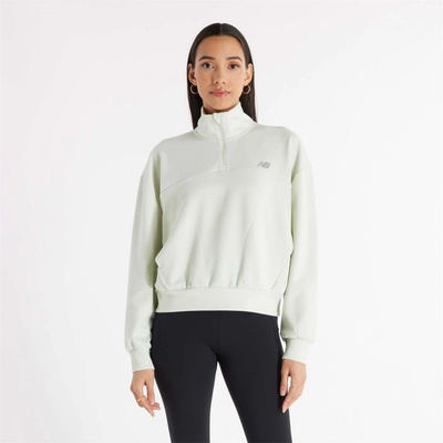New Balance Горнище с цип New Balance Tech Knit Oversized 1/4 Zip Top - Mint