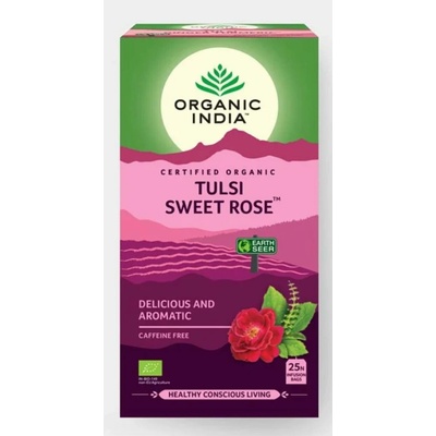 Organic India Tulsi Sladká růže Tea Bio 25 Sáčků