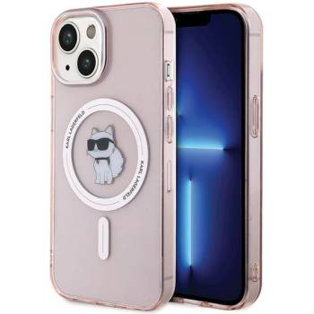 KARL LAGERFELD Кейс Karl Lagerfeld IML Choupette MagSafe за iPhone 15, розов