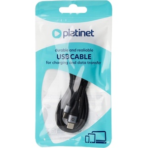 Platinet USB-C към USB-C 60W кабел с оплетка 1 м черен PSCCC120B (PSCCC120B)