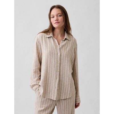GAP Košile z lněné směsi Easy Shirt Béžová