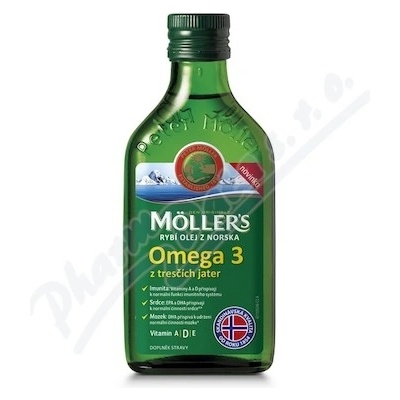 Möller`s rybí olej Omega 3 z tresčích jater s ovocnou příchutí 250 ml – Zboží Mobilmania