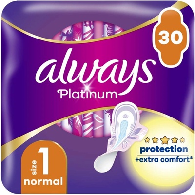 ALWAYS Platinum Normal veľkosť 1 menštruačné vložky s krídelkami 30 ks