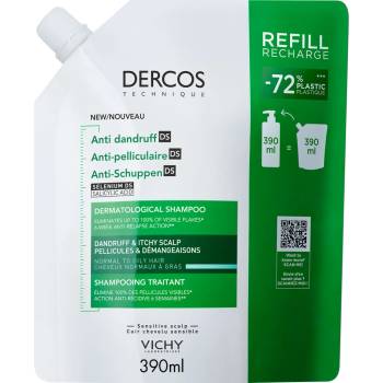 VICHY DERCOS ANTIDANDRUFF DS GREASY REFILL šampón proti mastným lupinám 390 ml