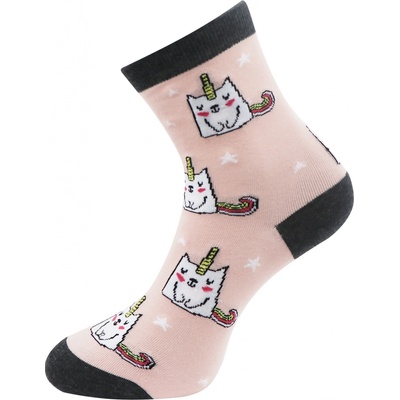 Biju dámské ponožky s potiskem UNICORN CAT NP6322 9001482-4 9001482CH růžové – Hledejceny.cz